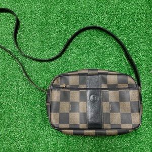 Vintage Fendi Crossbody Shoulder Bag Checkerboard